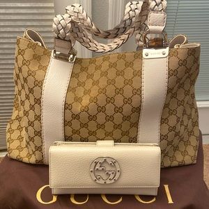 GUCCI Monogram Purse with Matching Gucci Wallet